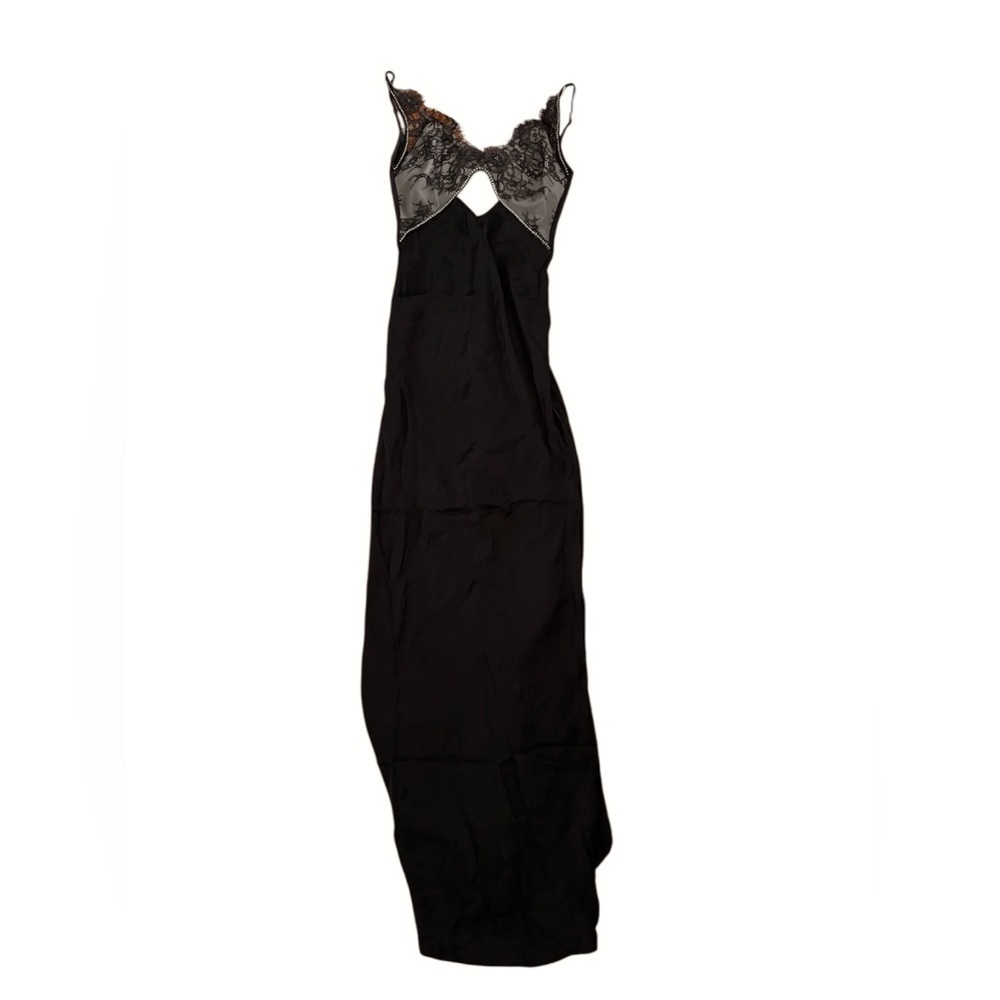 Self-Portrait Lace Satin Maxi Dress Size US 2 - Picture 2 of 6